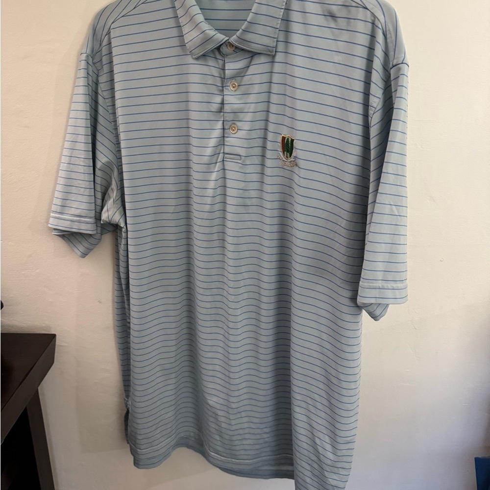 Peter Millar Sky Blue Striped Polo Shirt